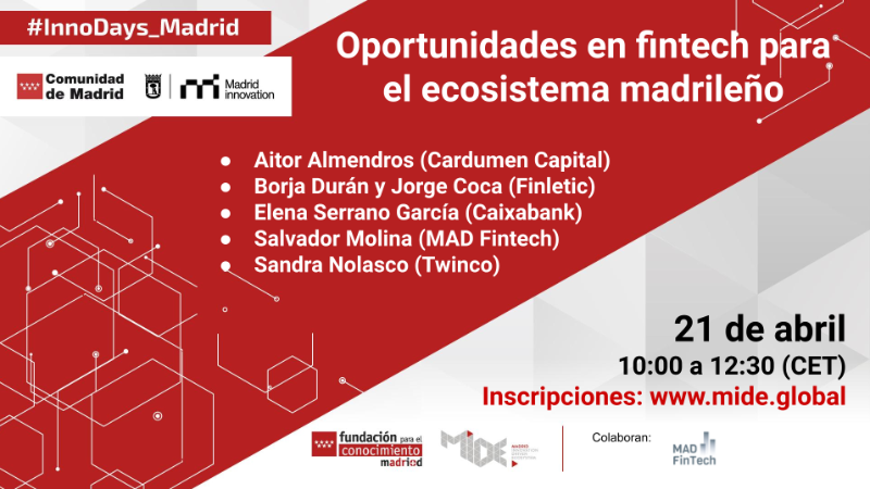 InnoDays Madrid | Oportunidades en fintech para el ecosistema madrileño